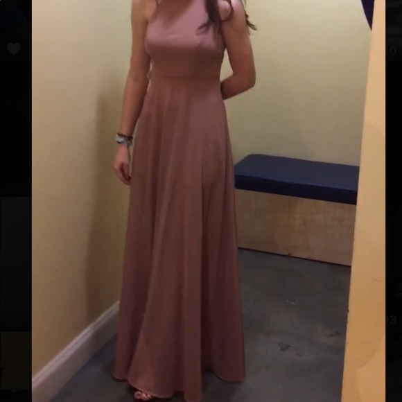 Formal beige backless dress - Picture 1 of 4